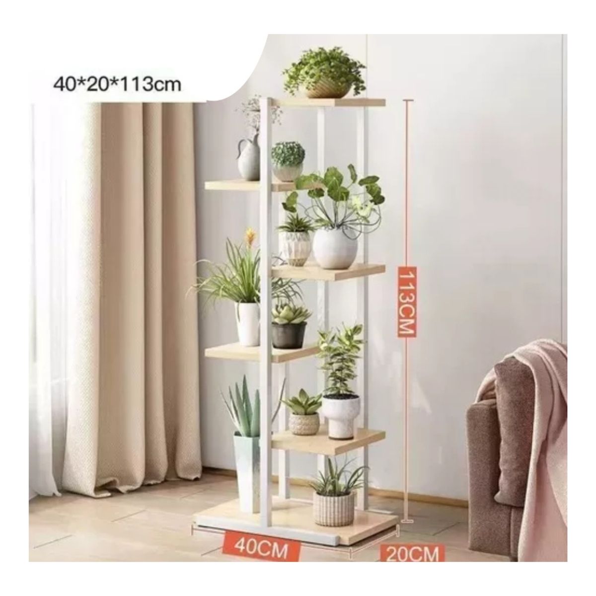 GENERICO - Soporte Para 6 Macetas Estante Jardinera Huerto Plantas