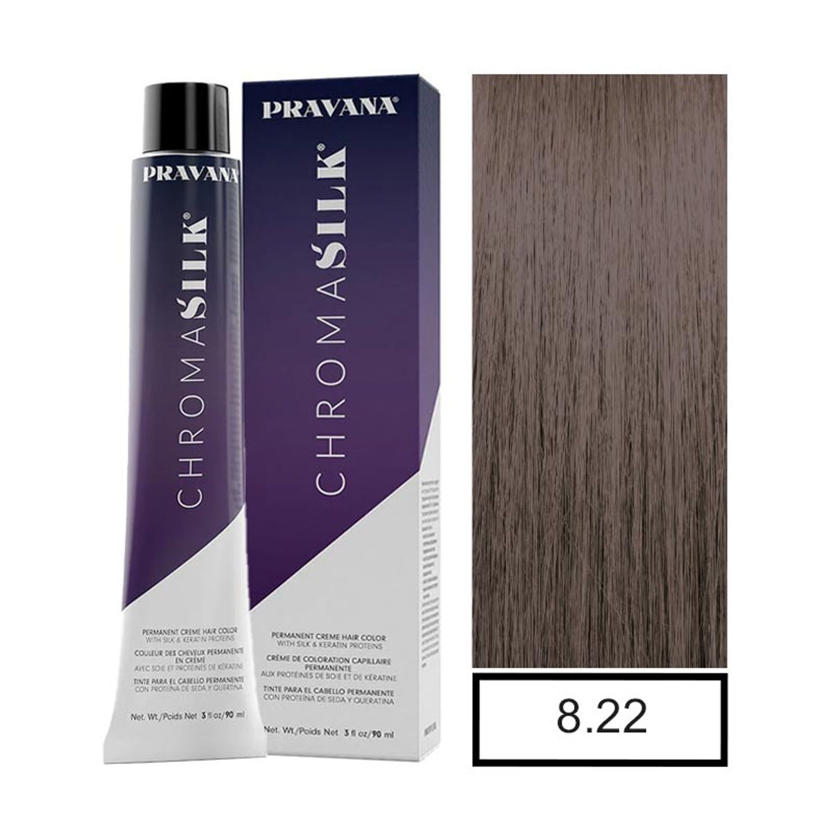 PRAVANA - PRAVANA - Tintura Permanente Chromasilk Rubio Beige Claro Intenso 8.22 90Ml + Oxidante.