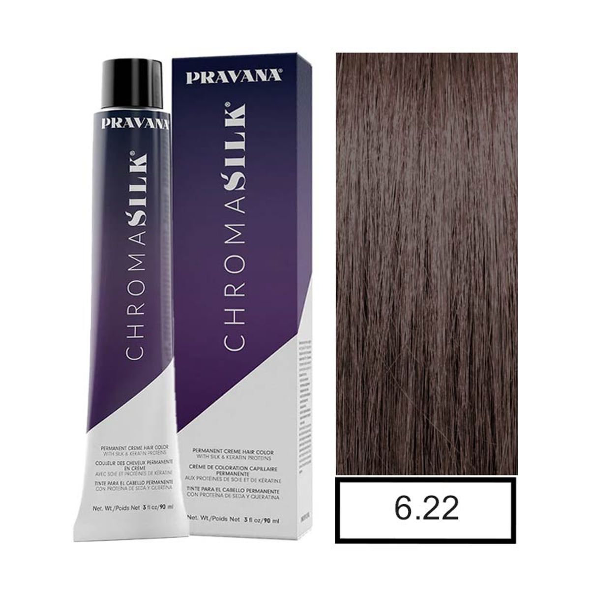 PRAVANA - PRAVANA - Tintura Permanente Chromasilk Rubio Beige Oscuro Intenso 6.22 90Ml + Oxidante.