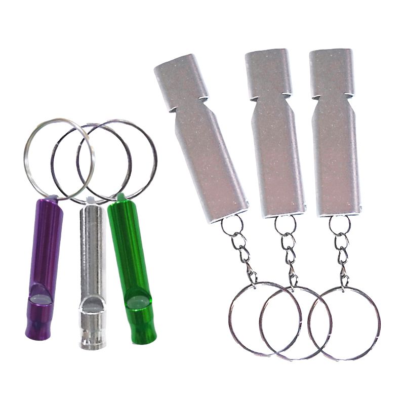 GENERICO - Set X 6 Silbato Pito Metálico Aluminio Largo