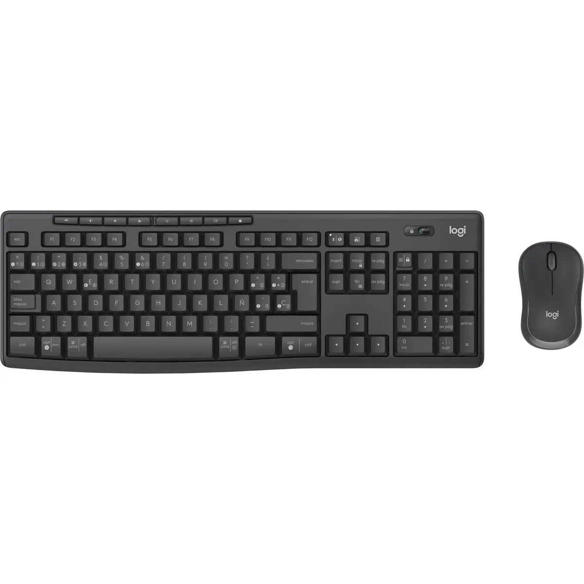 LOGITECH - Kit Teclado y Mouse MK370 RF inalámbrico QWERTY Grafito