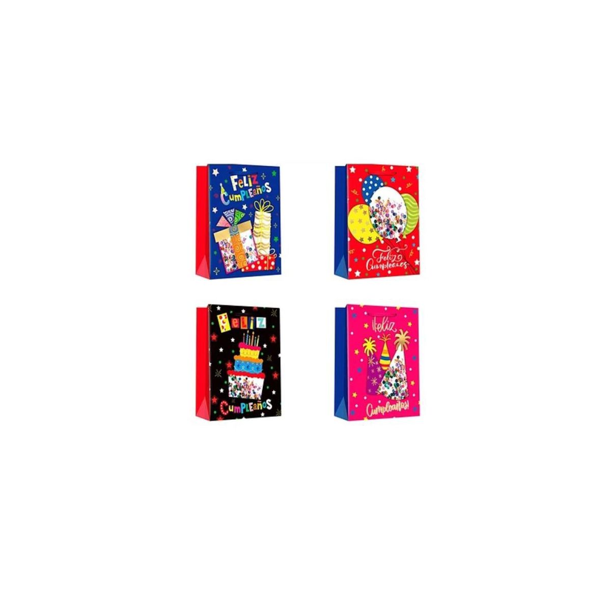 GENERICO - Bolsa de regalo feliz cumpleaños Diseño 10x26x32cm