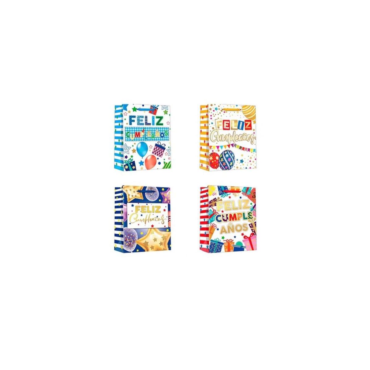 GENERICO - Bolsa de regalo feliz cumpleaños Diseño 10x26x32cm