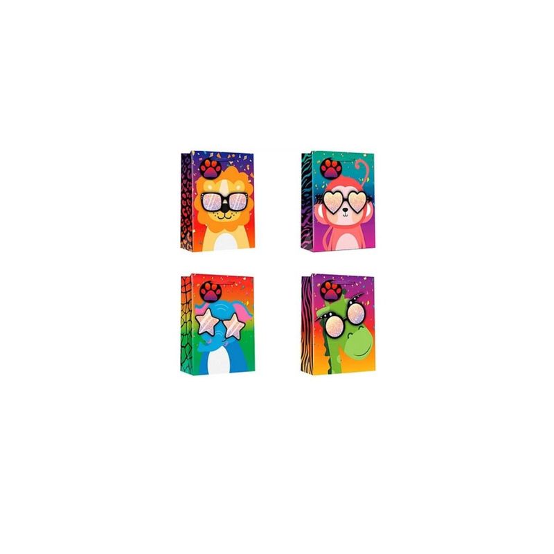 GENERICO - Bolsa de regalo animales Diseño Aleatorio 8x18x24cm