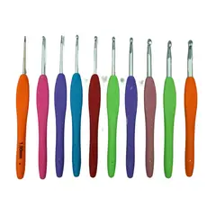 GENERICO - Crochet mango Silicona 10 unidades 1.5mm a 6mm