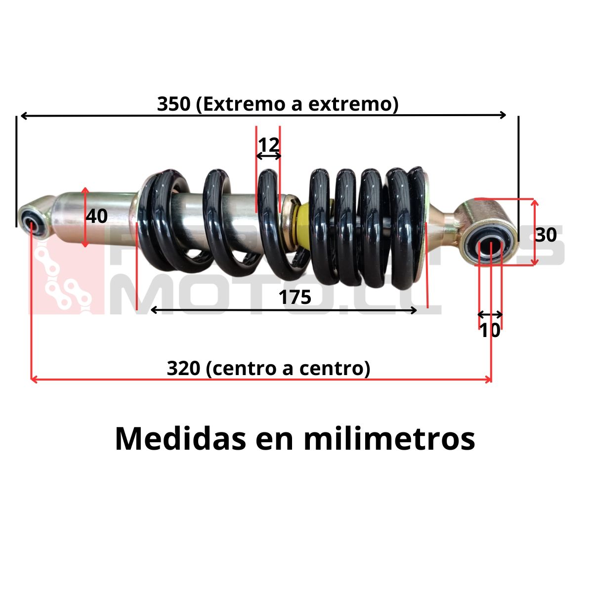 GENERICO - Amortiguador Monoshock Trasero Para Honda Xr125 / 150