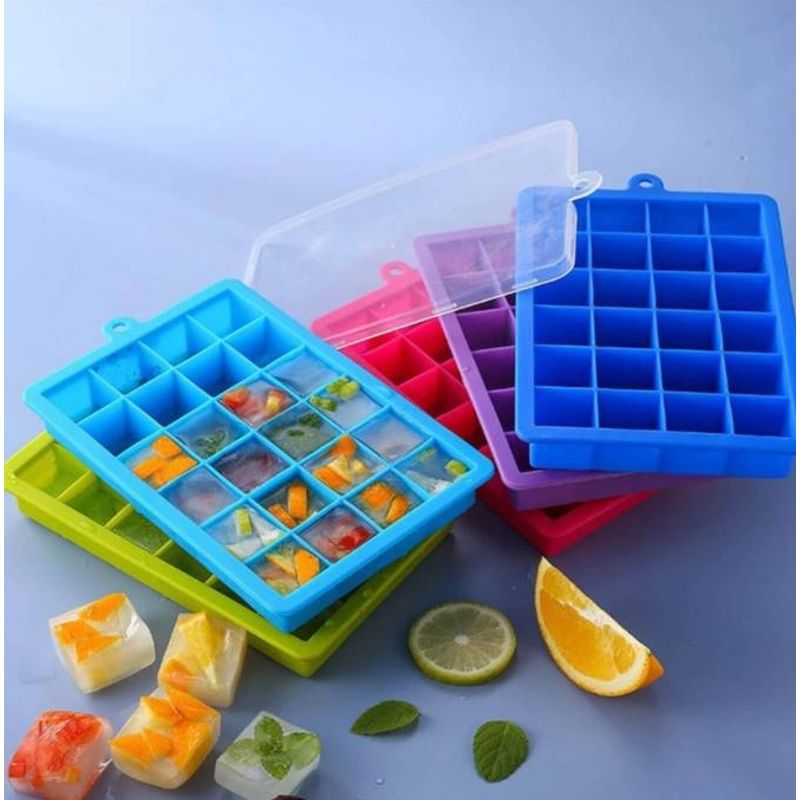 GENERICO - Cubetera Silicona Con Tapa Colores Surtidos Molde Hielo