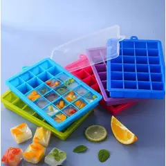 GENERICO - Cubetera Silicona Con Tapa Colores Surtidos Molde Hielo