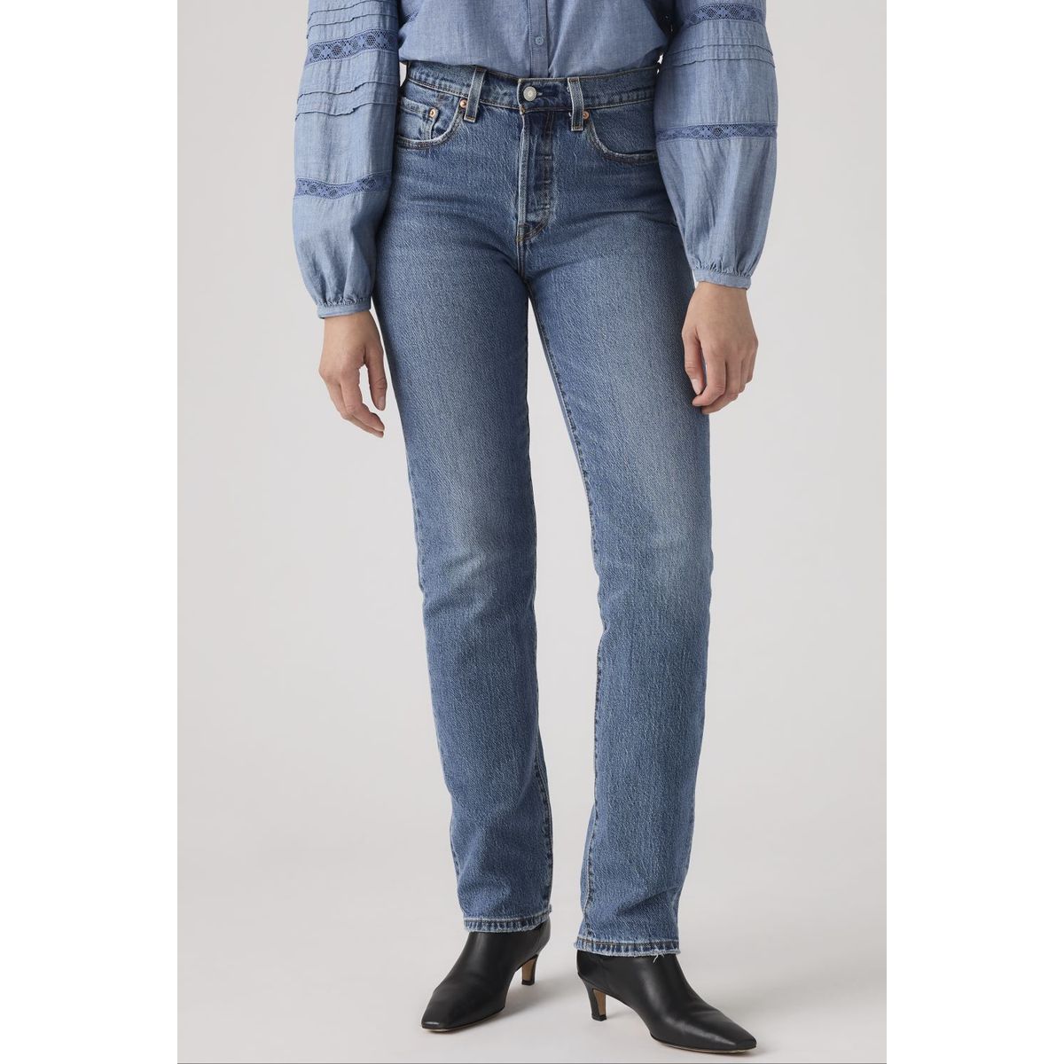 LEVIS - Jeans Mujer 501 Original Fit Azul Levis