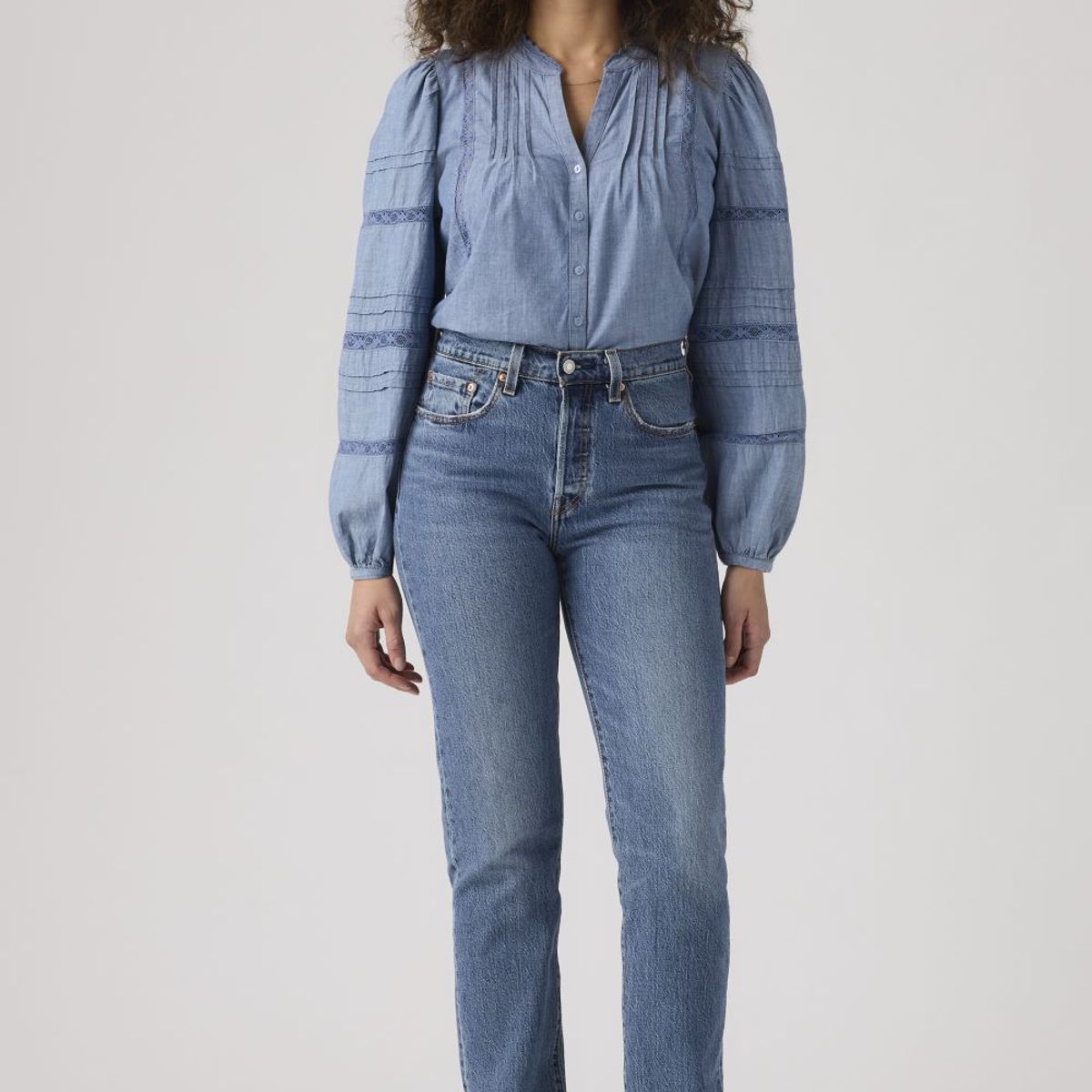 LEVIS - Jeans Mujer 501 Original Fit Azul Levis