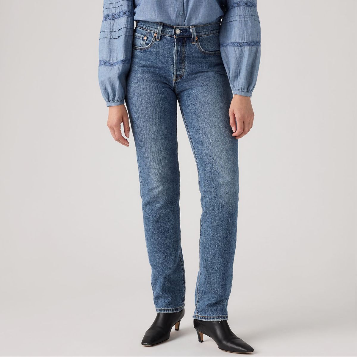 LEVIS - Jeans Mujer 501 Original Fit Azul Levis