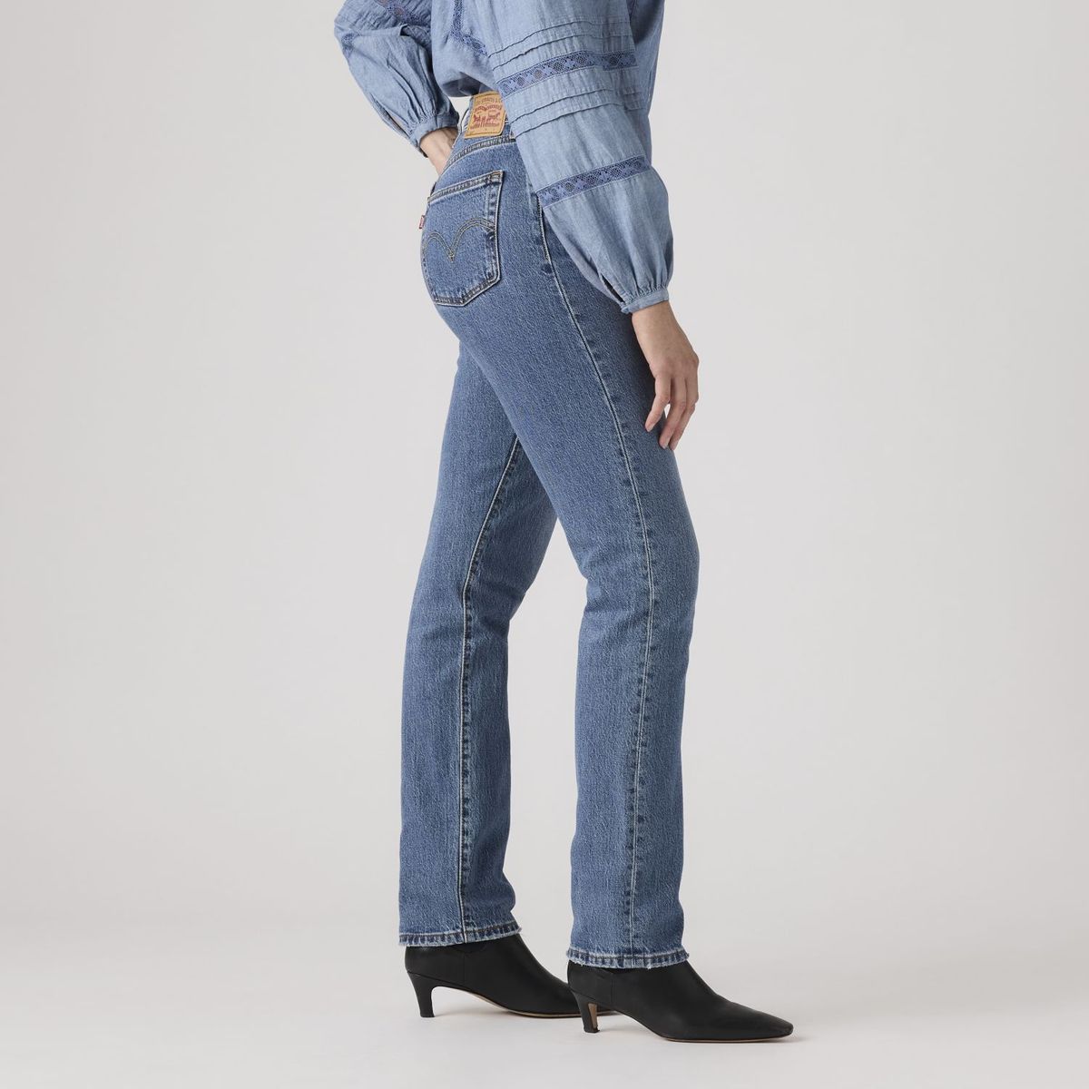 LEVIS - Jeans Mujer 501 Original Fit Azul Levis