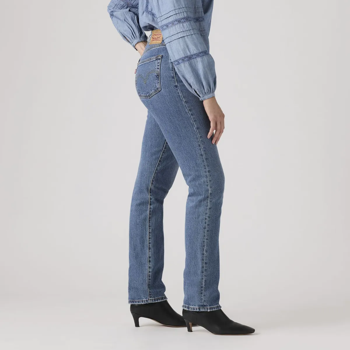 LEVIS - Jeans Mujer 501 Original Fit Azul Levis