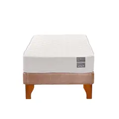 5 SUEÑO - Cama Europea 1 Plaza Luna 90x190 cm Base Colchón Madera Beige