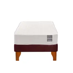 5 SUEÑO - Cama Europea 1 Plaza Luna 90x190 cm Base Colchón Madera Burdeo