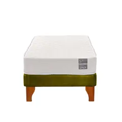 5 SUEÑO - Cama Europea 1 Plaza Luna 90x190 cm Base Colchón Madera Verde
