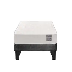 5 SUEÑO - Cama Europea 1 Plaza Luna 90x190 cm Base Colchón Negro Gris