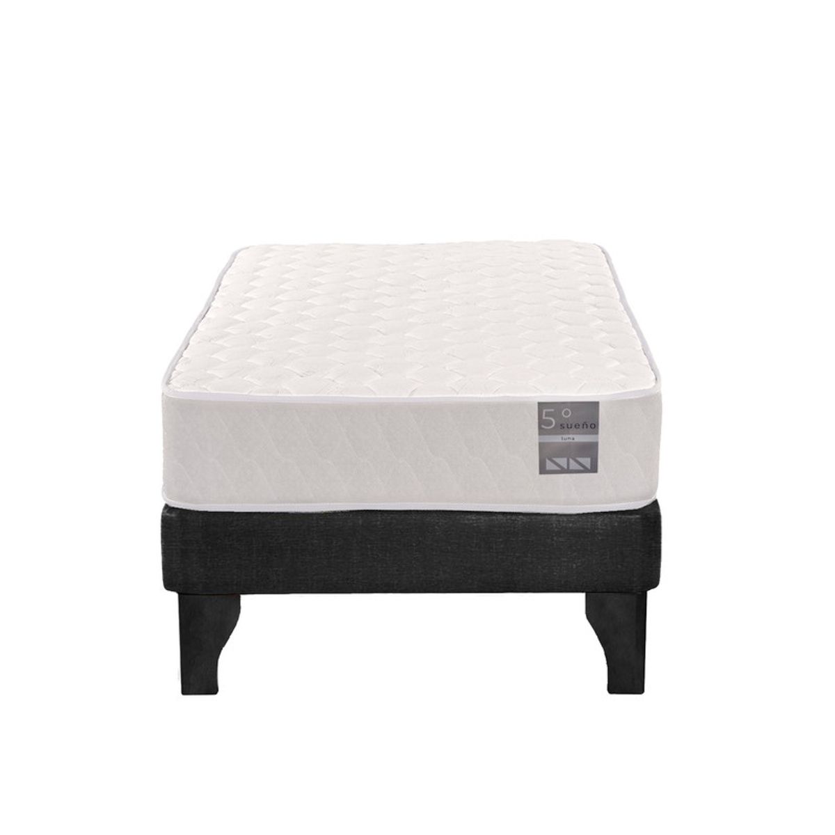 5 SUEÑO - Cama Europea 1 Plaza Luna 90x190 cm Base Colchón Negro…