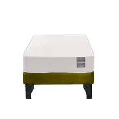 5 SUEÑO - Cama Europea 1 Plaza Luna 90x190 cm Base Colchón Negro Verde