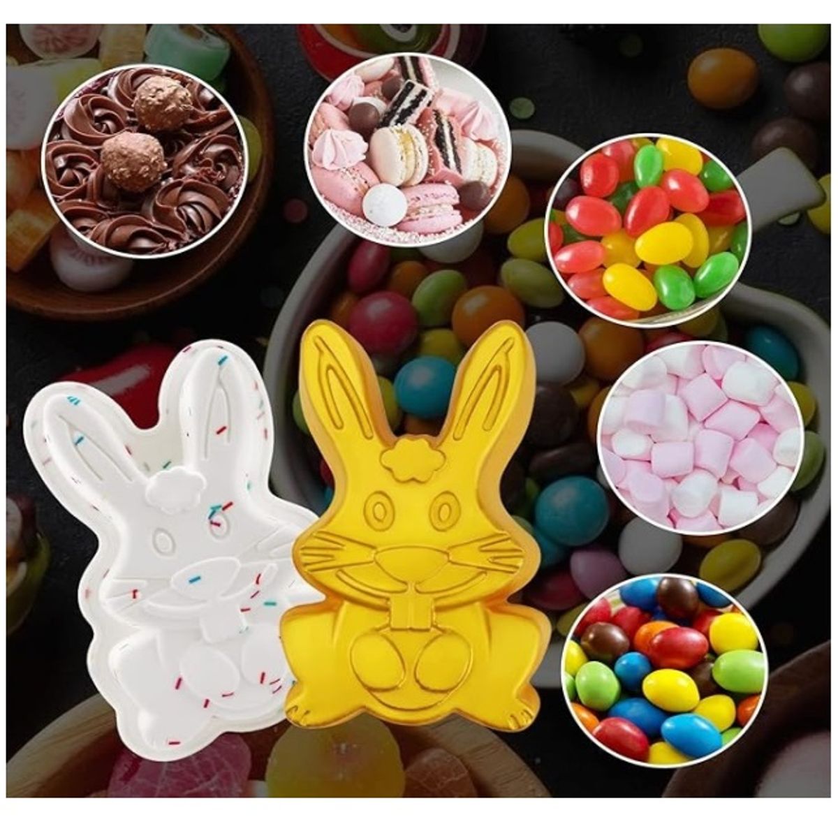 PASTELERIUSCL - Molde Conejo De Pascua Molde Silicona Molde Chocolate Conejo