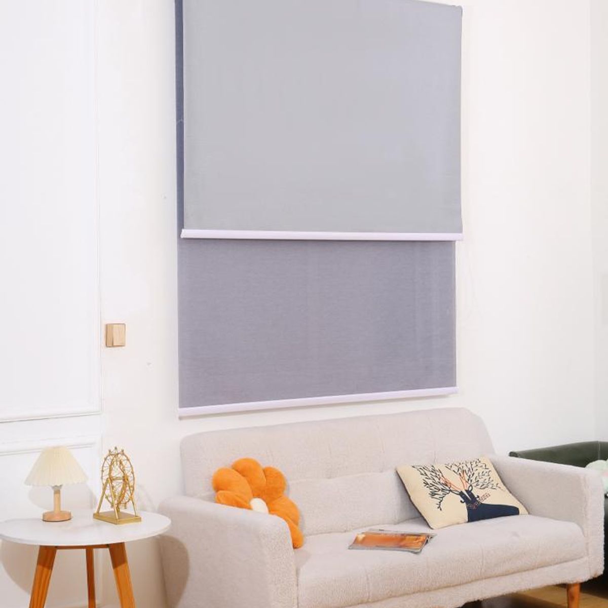 GENERICO - Cortina Roller doble visillo mas black out 160x240 gris
