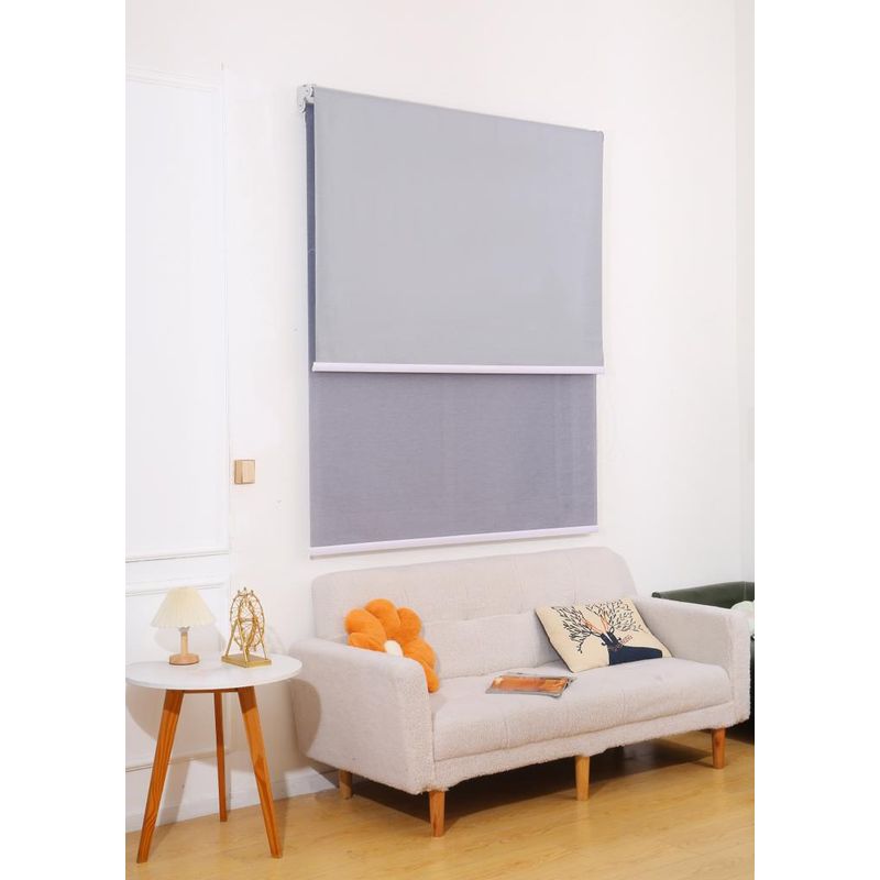 GENERICO - Cortina Roller doble visillo mas black out 160x240 gris