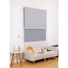 GENERICO - Cortina Roller doble visillo mas black out 160x240 gris