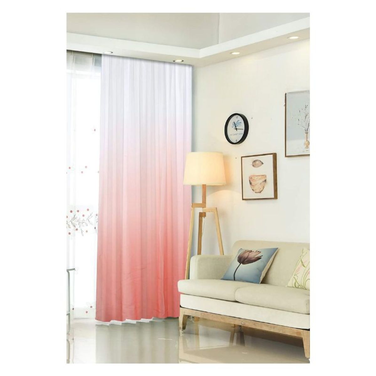 GENERICO - Visillos Con Diseño Degradado De Colores 2 paños 140X220cm