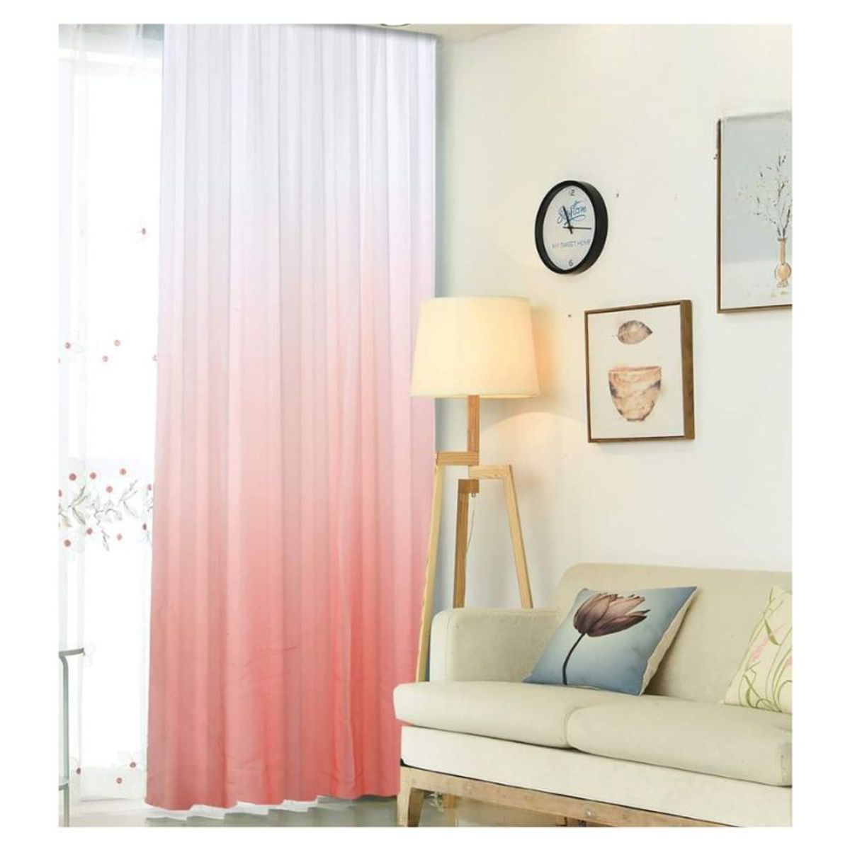 GENERICO - Visillos Con Diseño Degradado De Colores 2 paños 140X220cm