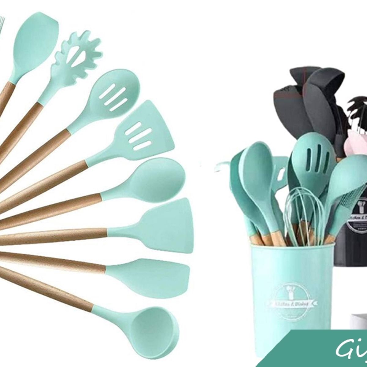 GENERICO - Set Utensilios De Cocina de Silicona 12 Pcs Colores Surtidos