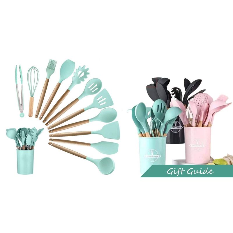 GENERICO - Set Utensilios De Cocina de Silicona 12 Pcs Colores Surtidos