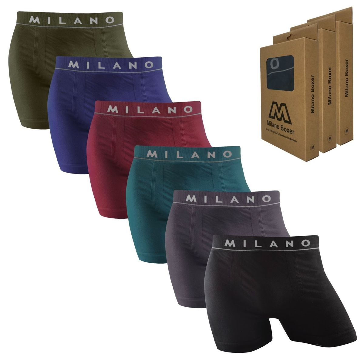 GARSIL - Boxer Para Hombre Tipo Short De Algodon - Sin Costuras - Docena