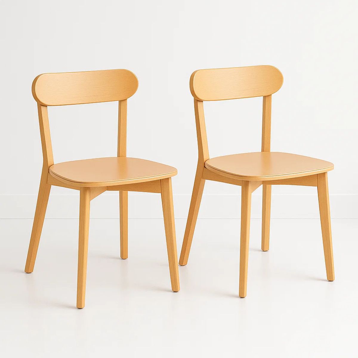 KLIK - Pack de 2 Sillas Fresno de Madera - Natural KLIK