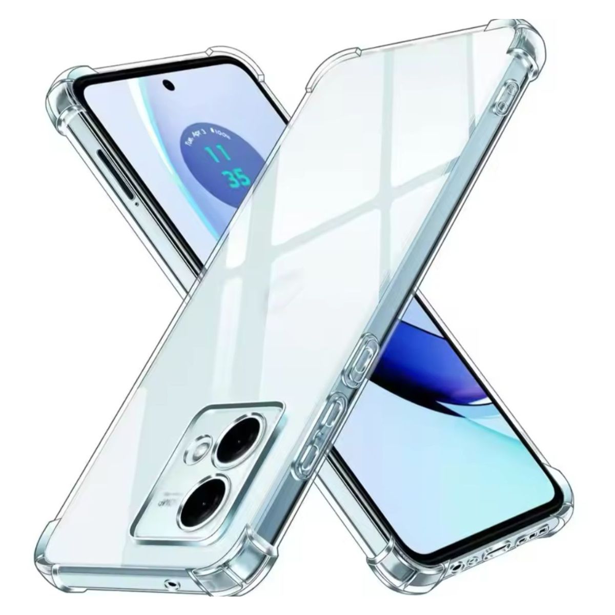GENERICO - Carcasa Transparente Con Protección Cámara Para Motorola G84