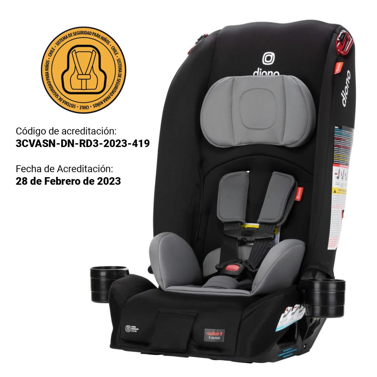 DIONO - Silla de Auto Convertible Diono Radian® 3R  Tormenta Negra