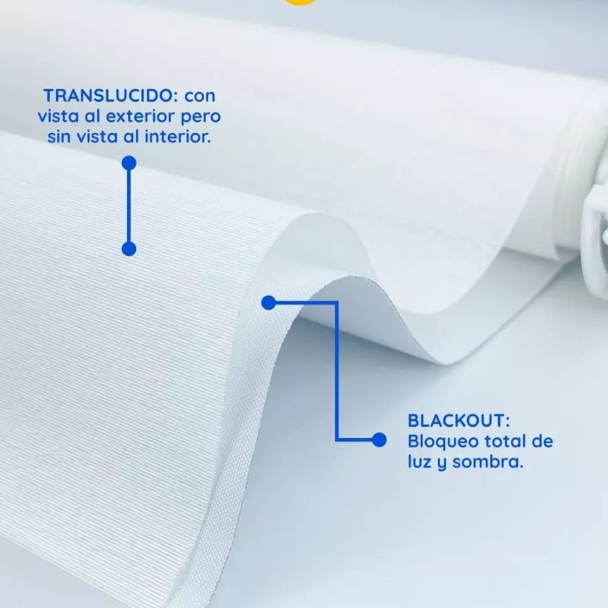 GENERICO - Cortina Roller doble visillo mas black out 160x240 Blanca