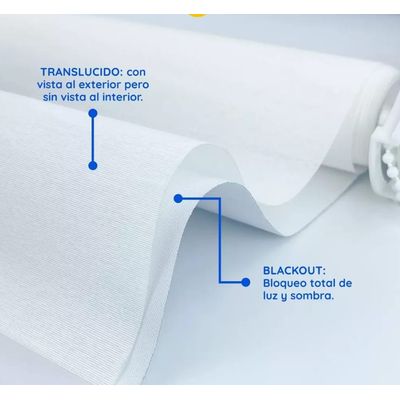 Imagen 2 del producto Cortina Roller doble visillo mas black out 160x240 Blanca