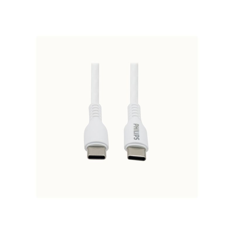 PHILIPS - CABLE PHILIPS USB-C A USB-C 1M 30W MAX BLANCO SILIC DLC8601W PHILIPS