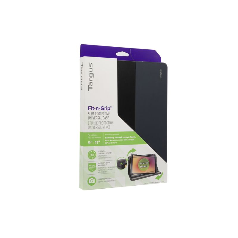 TARGUS - FUNDA UNIVERSAL FIT-N-GRIP PARA TABLETA GIRATORIA DE 9-10 Y - Negro