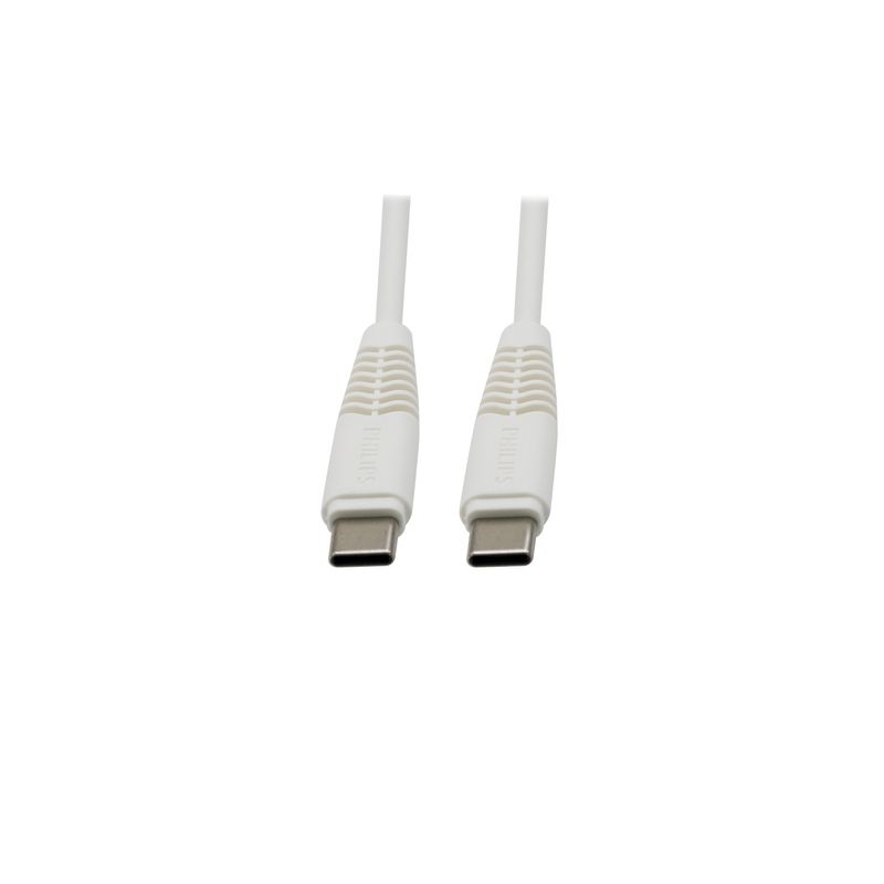 PHILIPS - CABLE PHILIPS UBC-C A USB-C 1M 2A MAX BLANCO DLC5531W PHILIPS