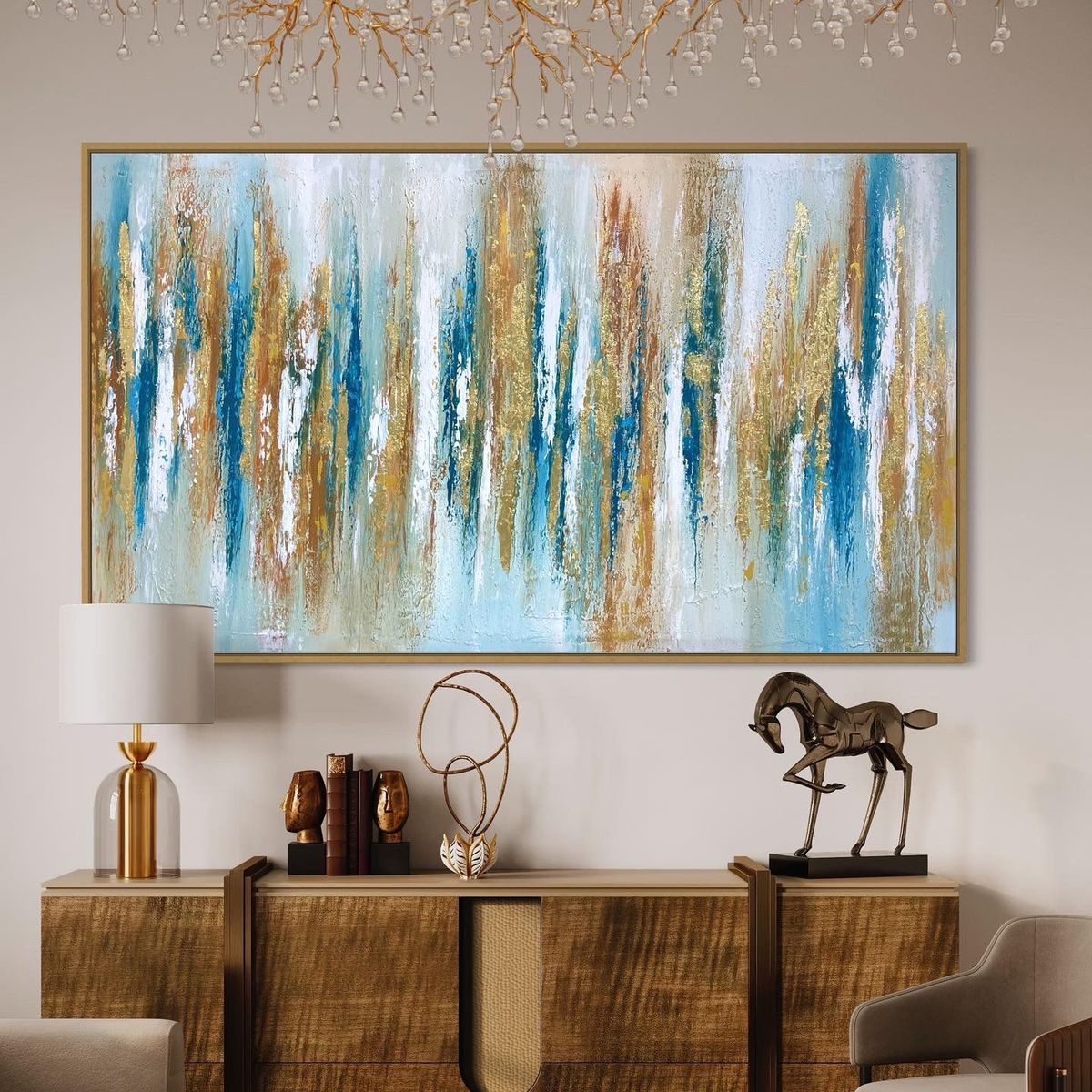 GENERICO - CUADRO PINTADO A MANO.150X 90CM PINTURA  ABSTRACTO ACRÍLICO  C-049