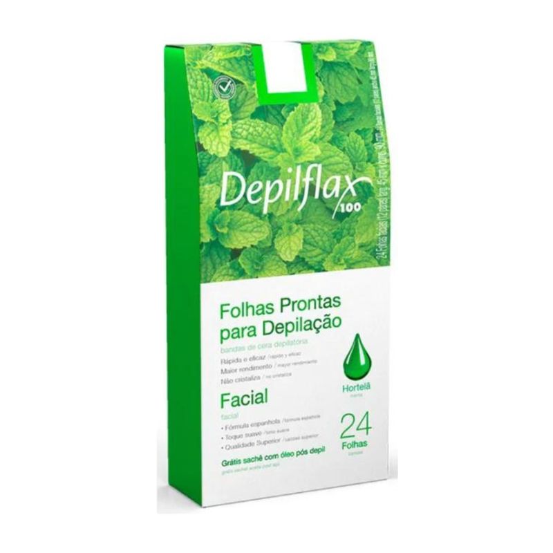 DEPILFLAX - Cera en Banda Facial Menta