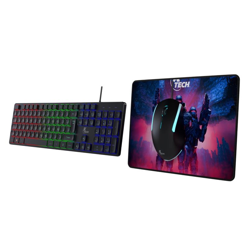 XTECH - Kit Teclado y Mouse Xtech USB QWERTY Español Negro