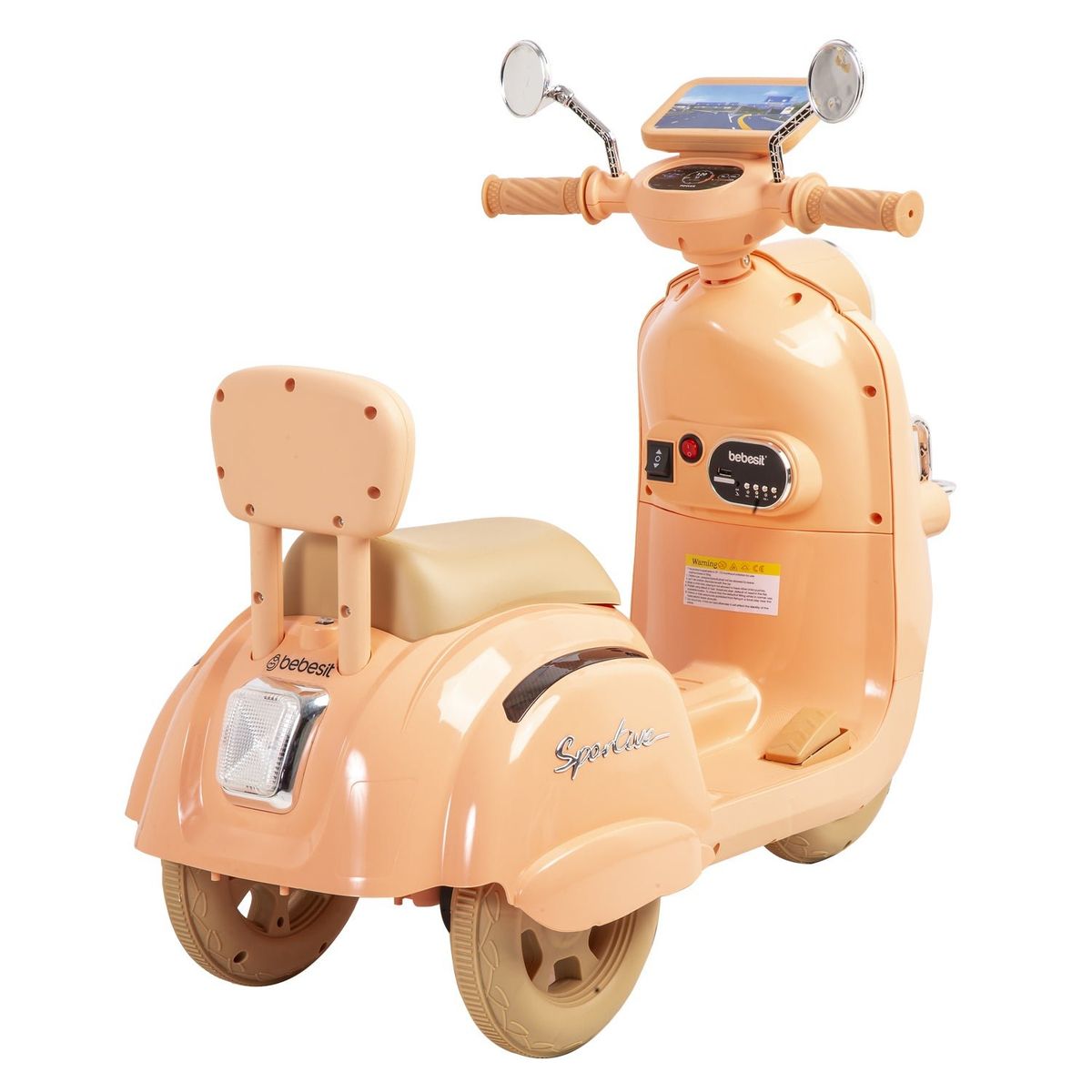 BEBESIT - Moto a Batería Scooter Rosa Bebesit
