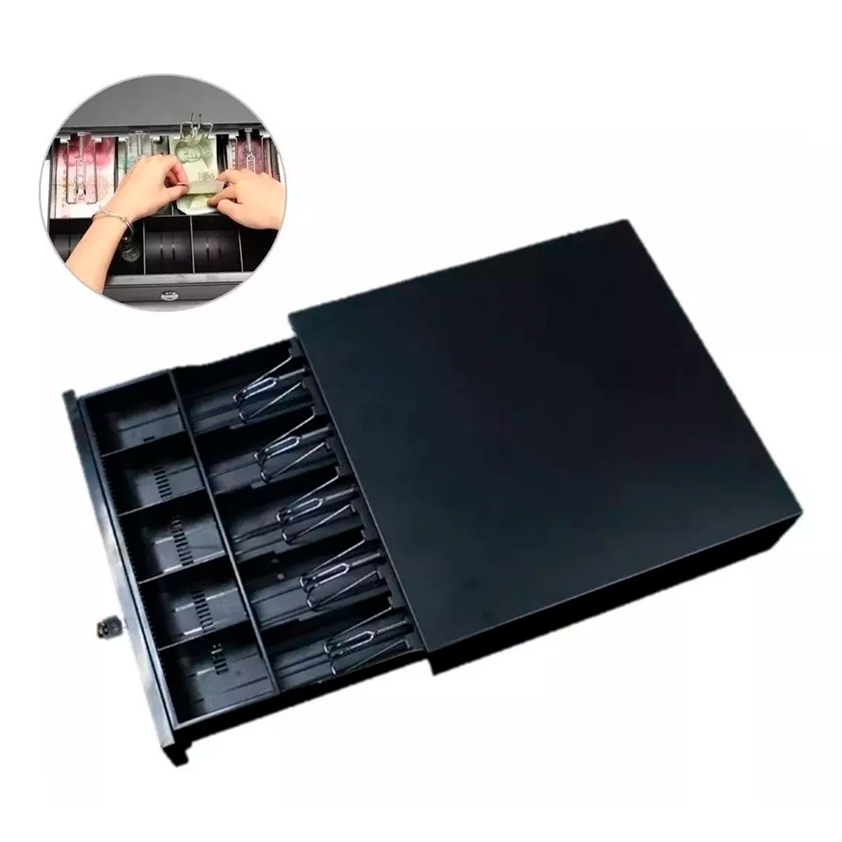 GENERICO - Caja De Dinero Gaveta Electrónica Rj11 5 Billetes 5 Monedas