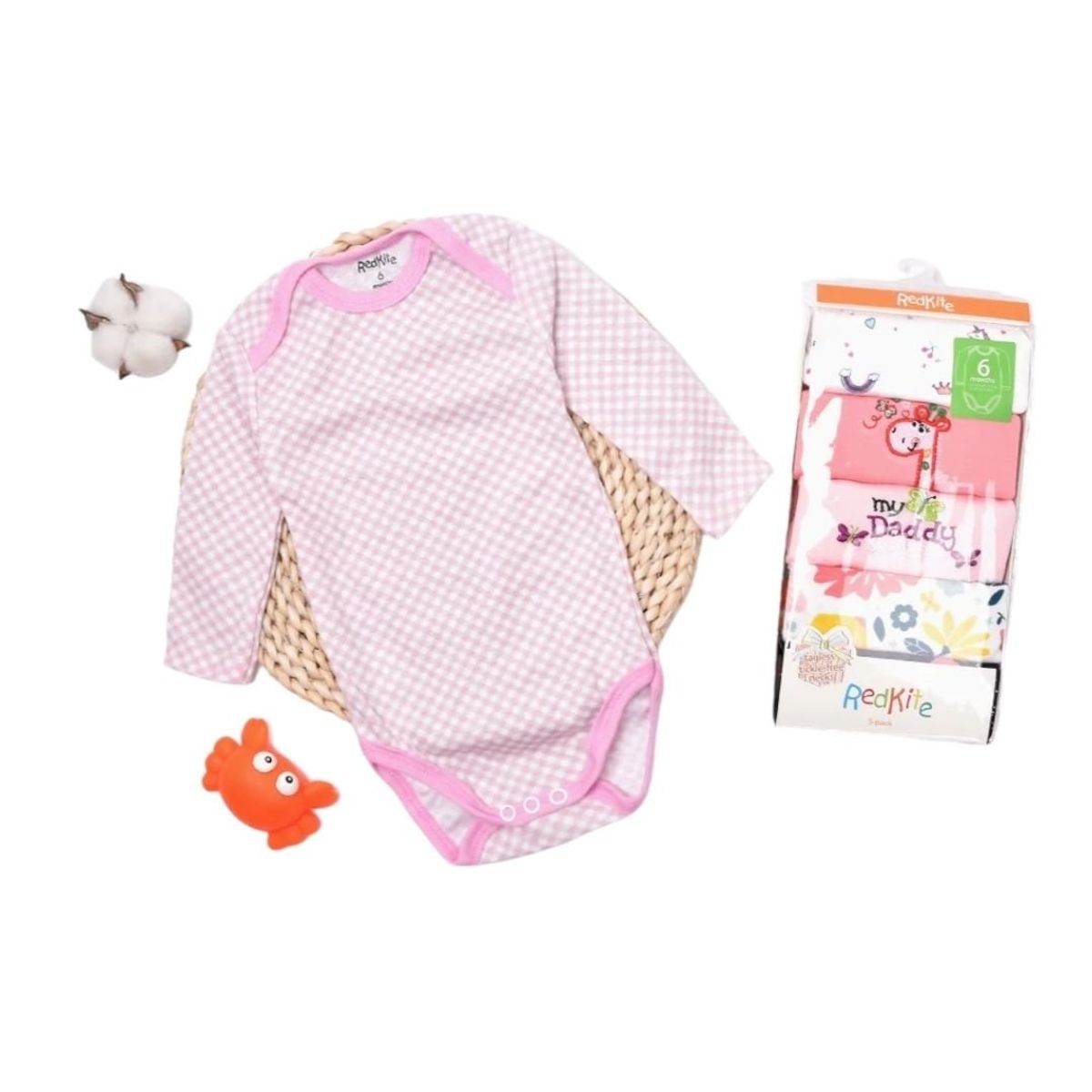 REDKITE - Pack 5 Bodys Niña Redkite Algodón Manga Larga Surtido