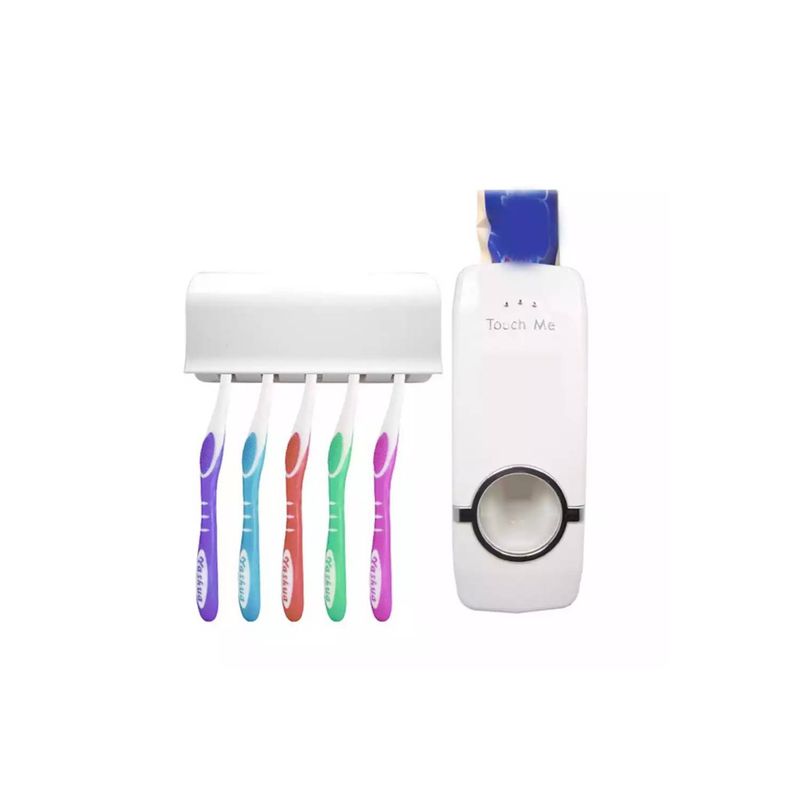 GENERICO - Dispensador Crema Dental Pasta De Dientes Y Porta Cepillos