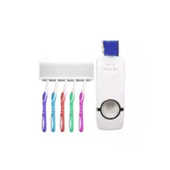 GENERICO - Dispensador Crema Dental Pasta De Dientes Y Porta Cepillos