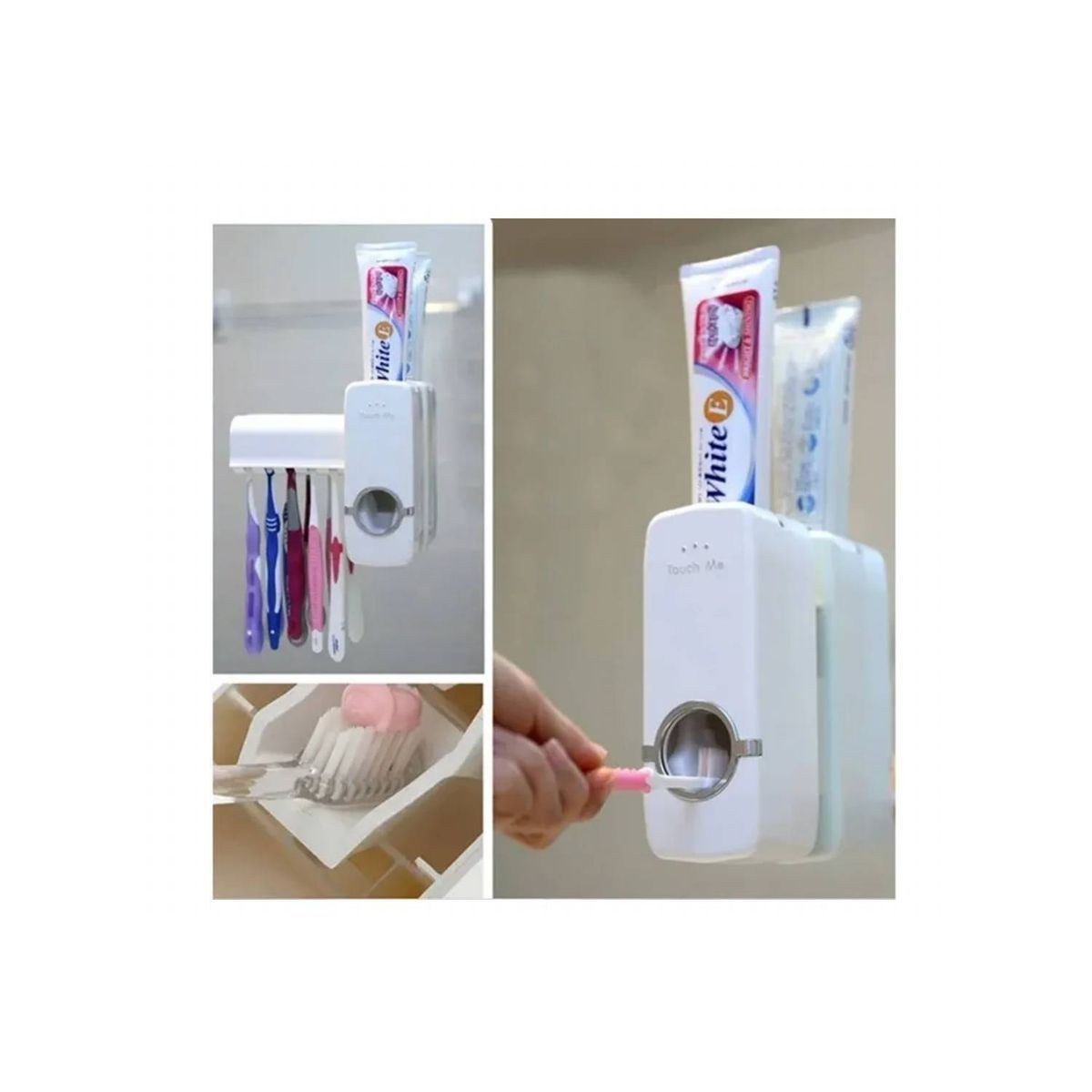 GENERICO - Dispensador Crema Dental Pasta De Dientes Y Porta Cepillos