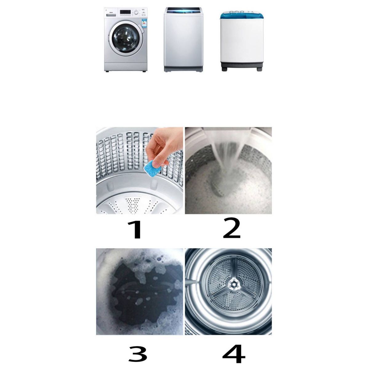 GENERICO - Pastillas Efervescentes Limpieza De Máquina Lavadora X12